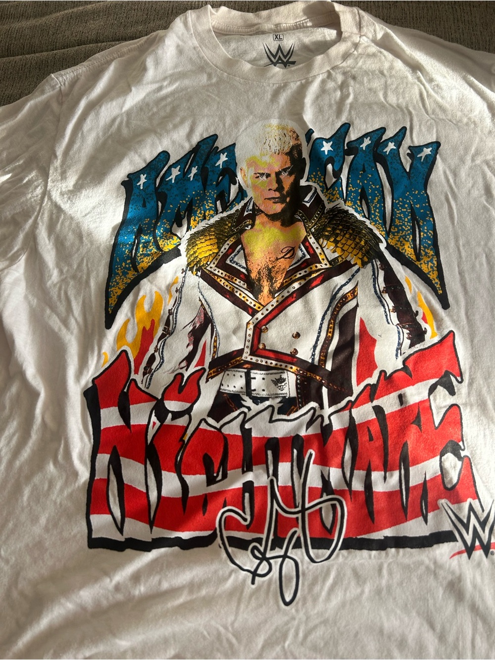 White WWE Graphic Men’s T‑Shirt - Cody Rhodes American nightmare Design - Picture 2 of 4